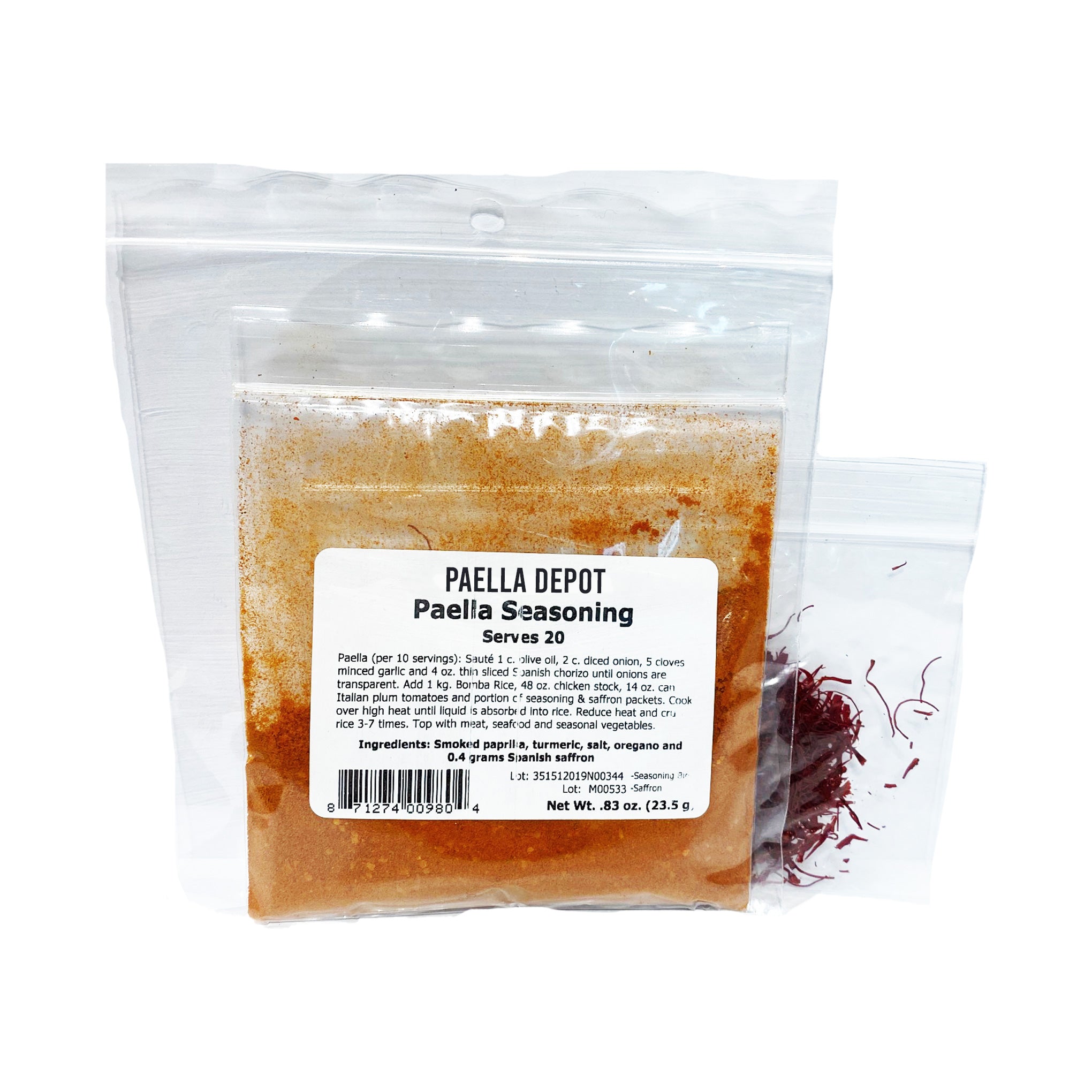 Paella Depot's Paella Seasoning, Serves 20 - Paella Depot