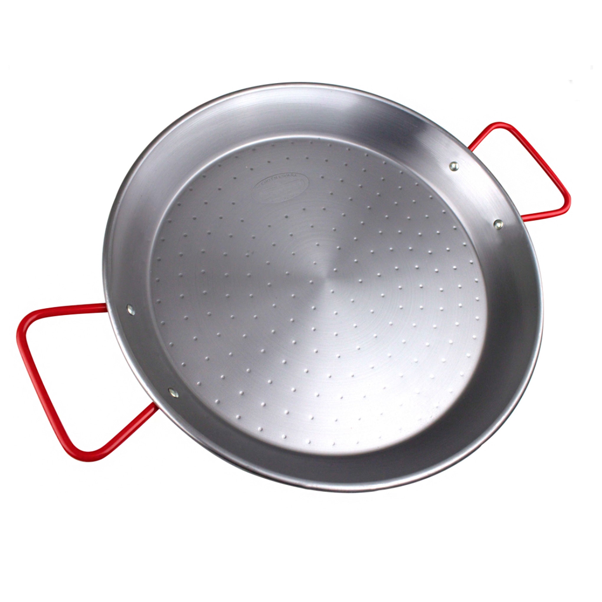 16 inch Carbon Steel Paella Pan with Red Handles from Spain (40 cm)